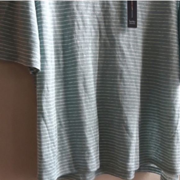 Nicole Miller Light Blue Striped Short Sleeve Top - Picture 3 of 10
